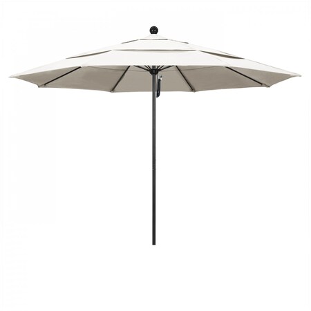 11' Black Aluminum Market Patio Umbrella, Pacifica Canvas